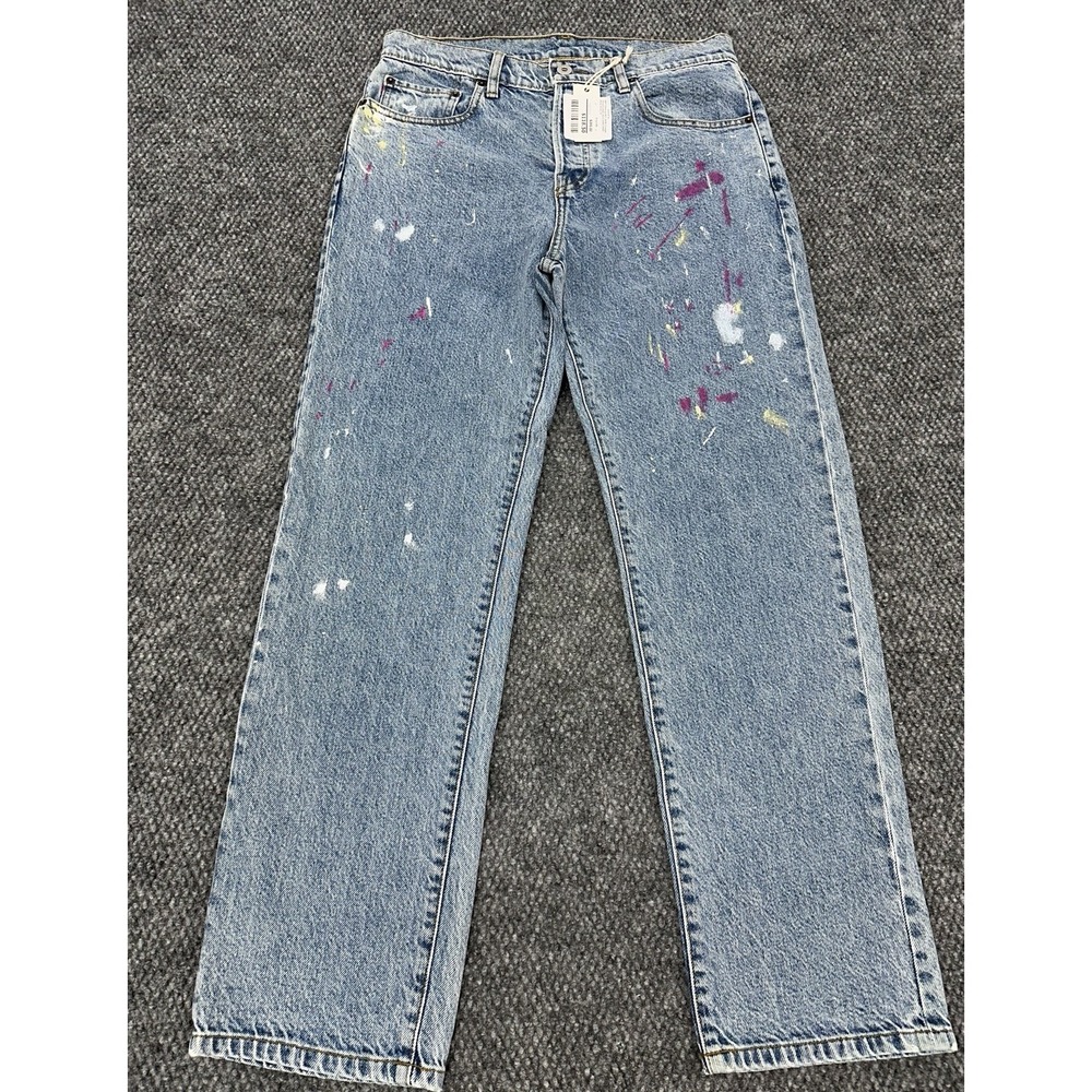 NSF Women's 28 Nori Straight Slouchy Paint Splatter Denim Jeans Streetwear - New